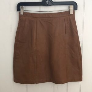 Brown Leather Skirt